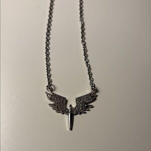 Elegant Silver Winged Pendant Necklace
